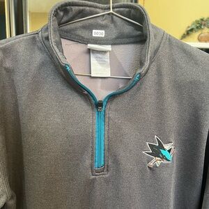 San Jose Sharks Gray Quarter-Zip Pullover with Teal Accent